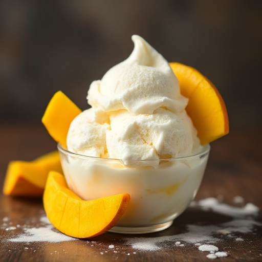 Coconut Milk Ice Cream with Mango